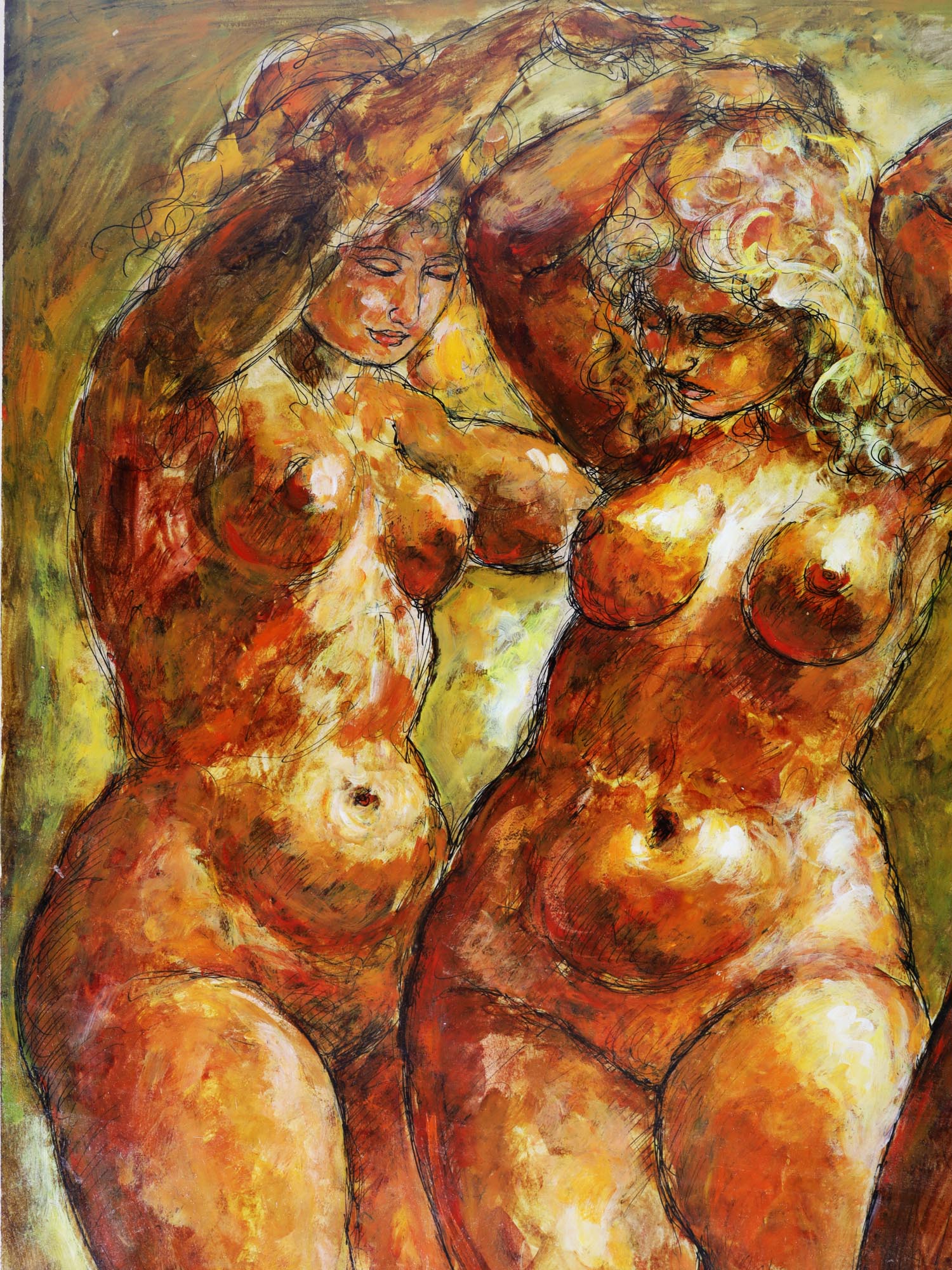 GRACES FEMALE NUDES PAINTING BY CHARLES BURDICK PIC-2